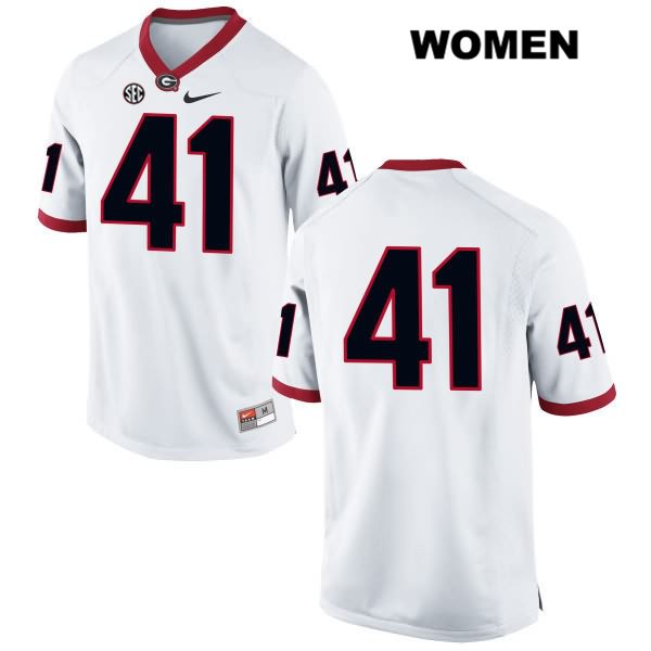 Georgia Bulldogs Women's Channing Tindall #41 NCAA No Name Authentic White Nike Stitched College Football Jersey IPH7556WD
